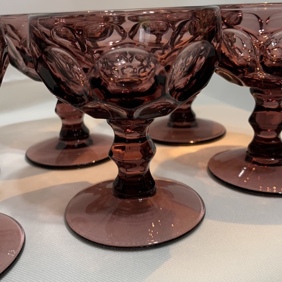 6 RARE MCM VINTAGE Amethyst purple Imperial Provincial champagne/sherbet glasses - Picture 6 of 10